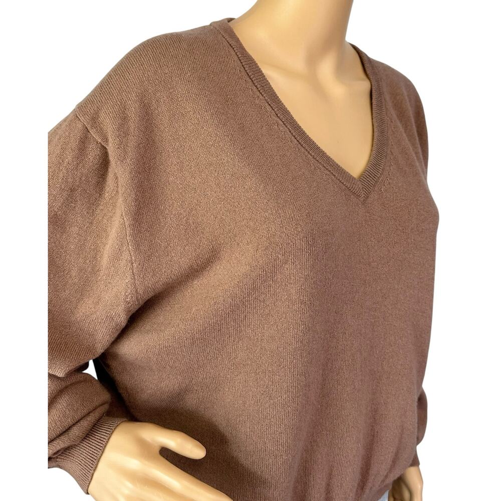 J. Crew Pure Cashmere Relaxed V-neck Sweater Earthy Mocha BA394 Size M - Picture 9 of 12